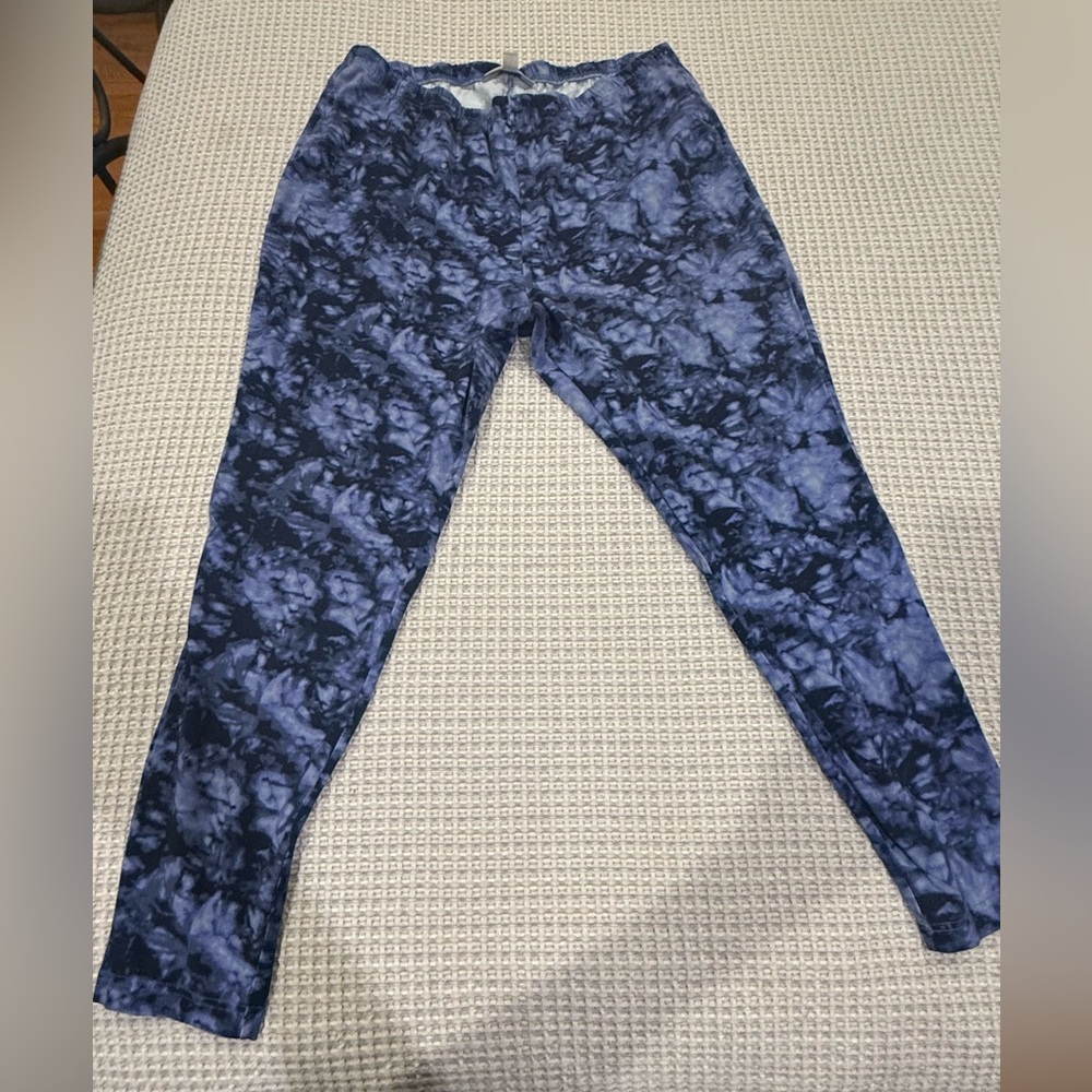 Woman Within Navy Tie-Dye Leggings- Plus Size 1X - 22/24